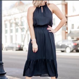 Gibson Halter Midi Dress, black Size 2XL